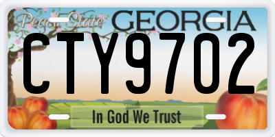 GA license plate CTY9702