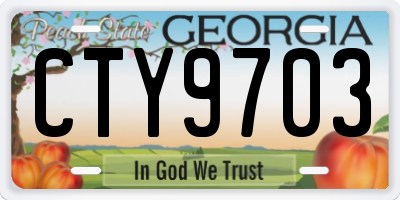 GA license plate CTY9703