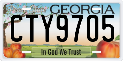 GA license plate CTY9705