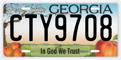 GA license plate CTY9708