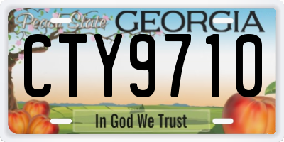 GA license plate CTY9710