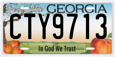 GA license plate CTY9713