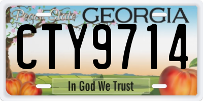 GA license plate CTY9714