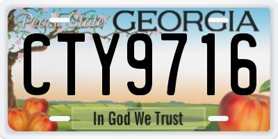 GA license plate CTY9716