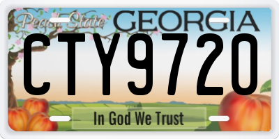 GA license plate CTY9720