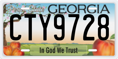 GA license plate CTY9728