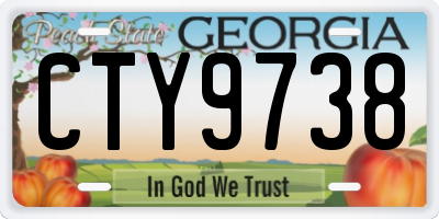 GA license plate CTY9738