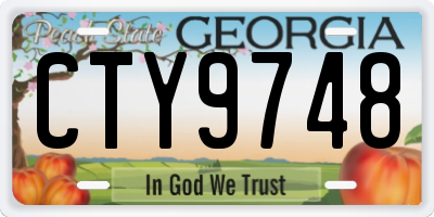 GA license plate CTY9748