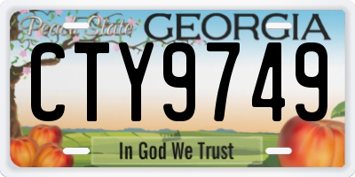 GA license plate CTY9749