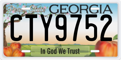 GA license plate CTY9752
