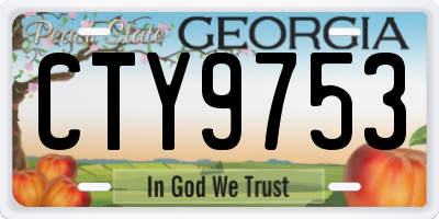 GA license plate CTY9753