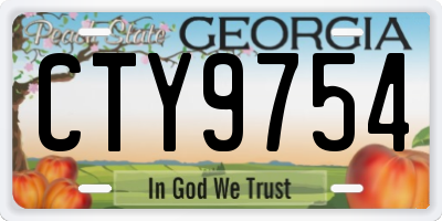 GA license plate CTY9754