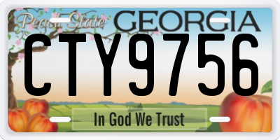 GA license plate CTY9756