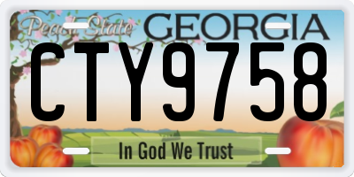 GA license plate CTY9758