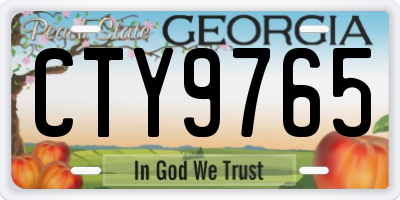 GA license plate CTY9765