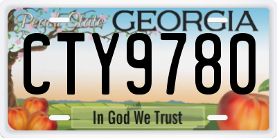 GA license plate CTY9780