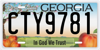 GA license plate CTY9781
