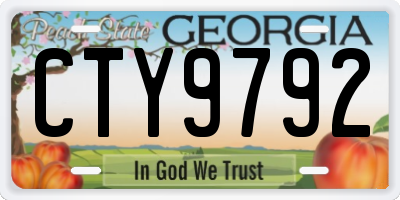 GA license plate CTY9792