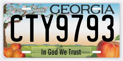 GA license plate CTY9793