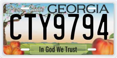 GA license plate CTY9794