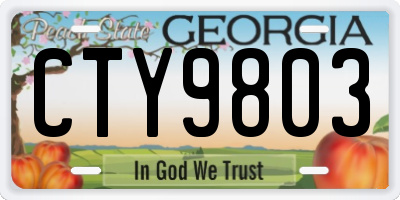GA license plate CTY9803