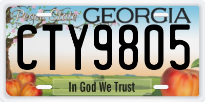 GA license plate CTY9805