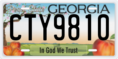 GA license plate CTY9810