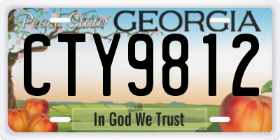 GA license plate CTY9812