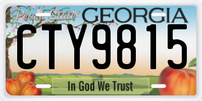 GA license plate CTY9815