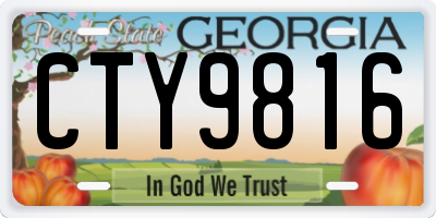 GA license plate CTY9816