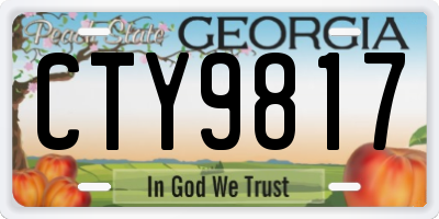 GA license plate CTY9817