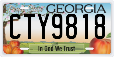 GA license plate CTY9818