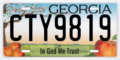 GA license plate CTY9819
