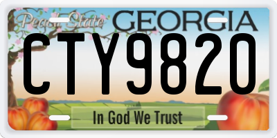 GA license plate CTY9820
