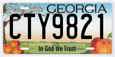 GA license plate CTY9821