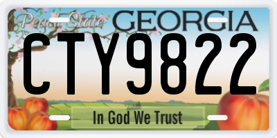 GA license plate CTY9822