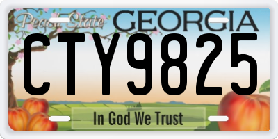 GA license plate CTY9825