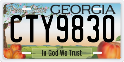GA license plate CTY9830