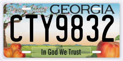 GA license plate CTY9832