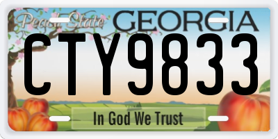 GA license plate CTY9833