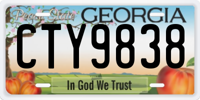 GA license plate CTY9838