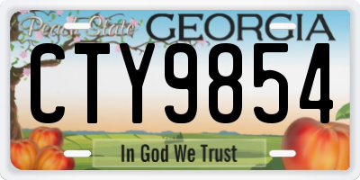 GA license plate CTY9854