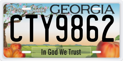 GA license plate CTY9862
