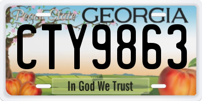 GA license plate CTY9863