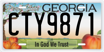 GA license plate CTY9871
