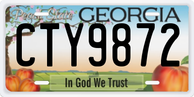 GA license plate CTY9872