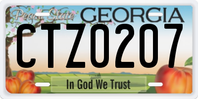 GA license plate CTZ0207