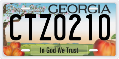GA license plate CTZ0210
