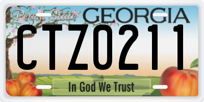 GA license plate CTZ0211