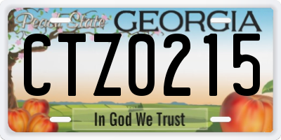 GA license plate CTZ0215